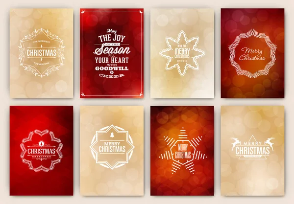 Weihnachtsgrußkarten Design Set — Stockvektor