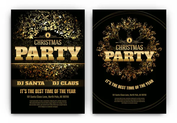 Σχεδιασμός Ευχετήριων Καρτών Χριστουγέννων Πρόσκληση Κόμμα — Διανυσματικό Αρχείο