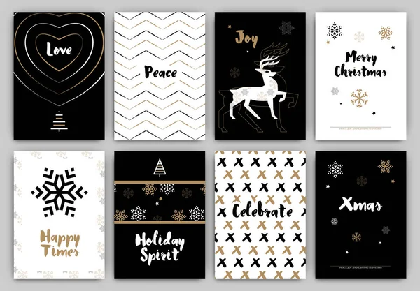 Christmas Greeting Cards Design Set — Stock Vector