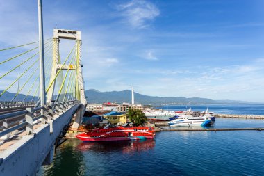 harbor in Kota Manado City, Indonesia clipart