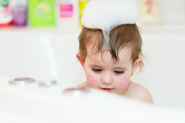 Little girl taking spa bath — Stock Photo, Image