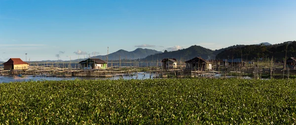 Fazenda de peixes no Lago Tondano — Fotografia de Stock