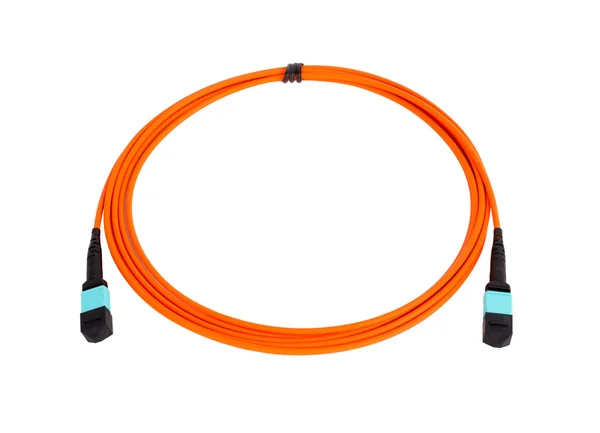 Fiber optic MTP (MPO) pigtail, patchcord connectors — Stock Photo, Image