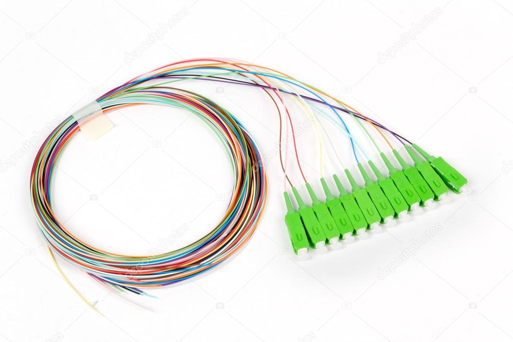 green fiber optic SC connectors
