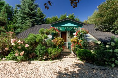 Köpek bebek evi çiçekli