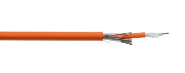 Fiber optik kablo ayrıntı üzerinde beyaz izole
