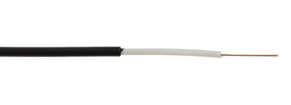 Detalhe do cabo de fibra óptica isolado em branco — Fotografia de Stock