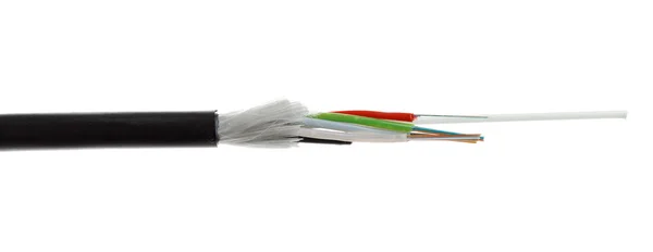 Fiber optic cable detail isolated on white — Stock Photo, Image