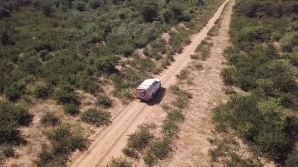 Autofahrt nach Okavango, Luftaufnahme, Botswana Chobe — Stockvideo