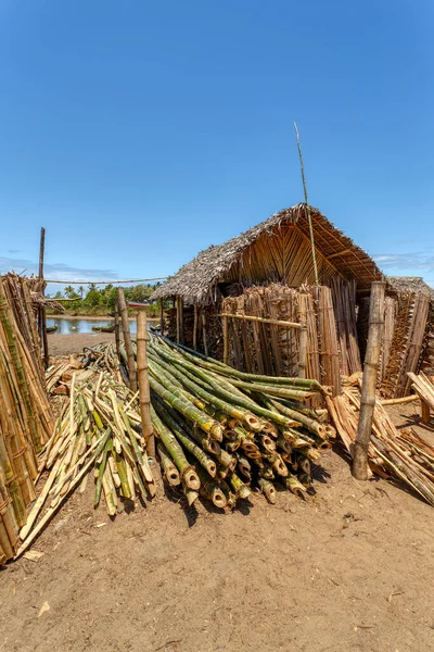 Vendita Legna Ardere Sul Mercato Maroantsetra Madagascar Madagascar Perso Oltre — Foto Stock