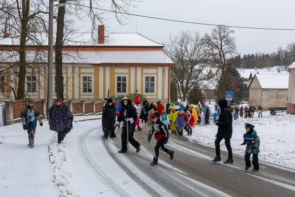 Puklice Czech Republic February 2020 Masopust Mardi Gras Celebration Carnival — стокове фото