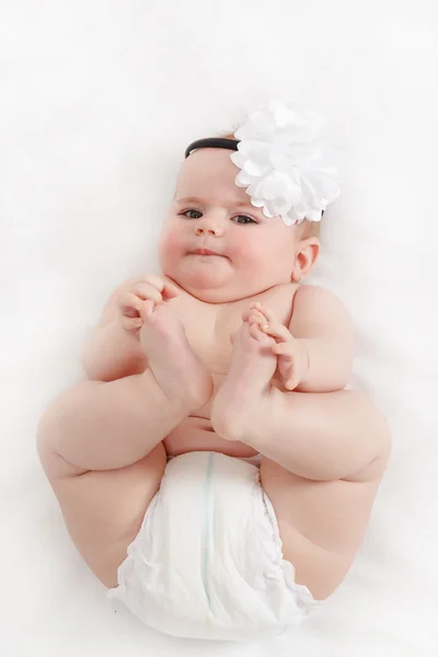 Grinning infant baby — Stock Photo, Image