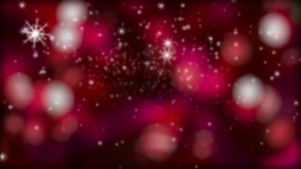Abstrakter Schneehintergrund. verschwommene bunte Kreise Bokeh der Weihnachtsbeleuchtung — Stockvideo