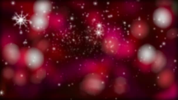 Abstract snow background. Blurred colorful circles bokeh of christmas lights — Stock Video