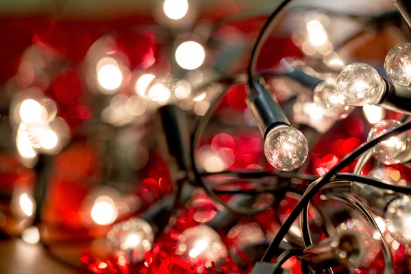Blanco Navidad luces fondo — Foto de Stock