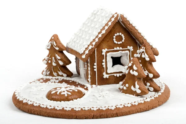 Holiday Gingerbread house isolated on white. — Stock Photo, Image