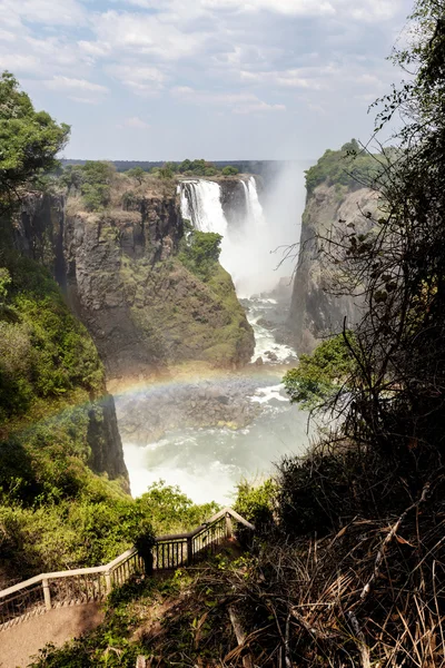 The Victoria falls with mist from water — Stock Photo, Image