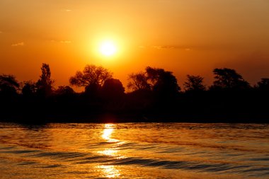Afrika sunset bulvarında Chobe nehir