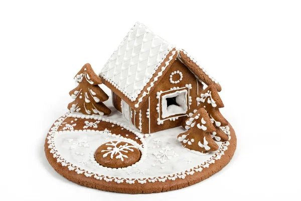 Holiday Gingerbread house isolated on white. — Stock Photo, Image