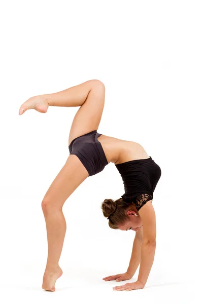 Jovem profissional ginasta mulher — Fotografia de Stock