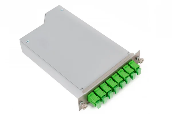 Caseta de fibra óptica com conectores SC isolados — Fotografia de Stock