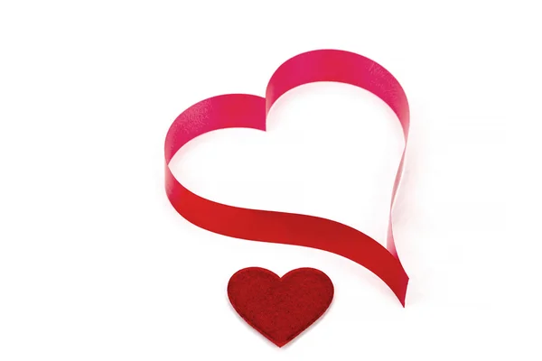 Valentine's paper hearts on a white background — Stock Photo, Image