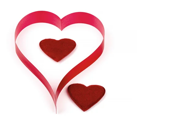 Valentine's paper hearts on a white background — Stock Photo, Image