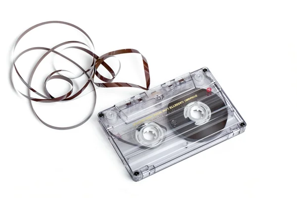 Close up van vintage audio-tape cassette — Stockfoto