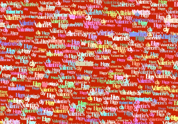 Happy Valentine Day text color abstract background — Stock Photo, Image