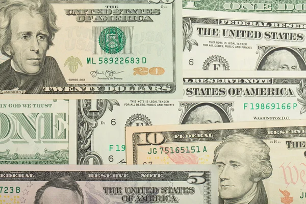 Bankovky USA dolar peníze textura pozadí — Stock fotografie