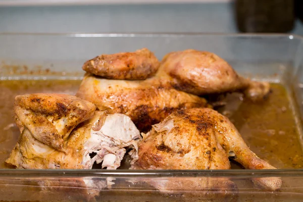 Roasted Chicken on pan — Stock Photo, Image