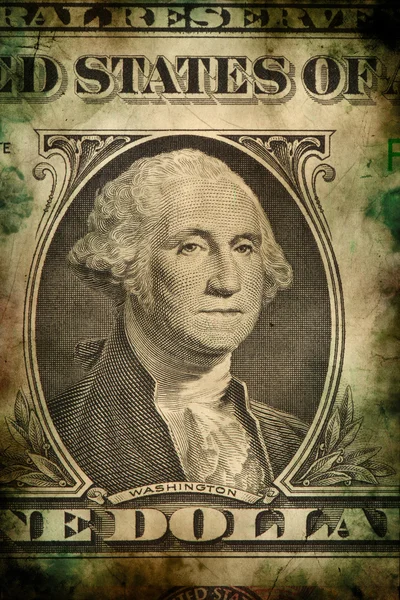 Makro George Washingtona v Usa dolar bankovek grunge vintage stylu — Stock fotografie