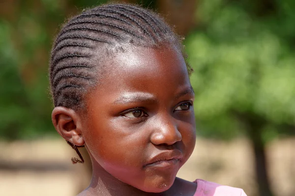 Closeup portrait of small namibian child girl — Stock Photo, Image