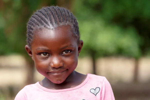 Closeup portrait of small namibian child girl — Stock Photo, Image