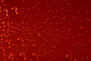 kırmızı arka plan ile su damlaları