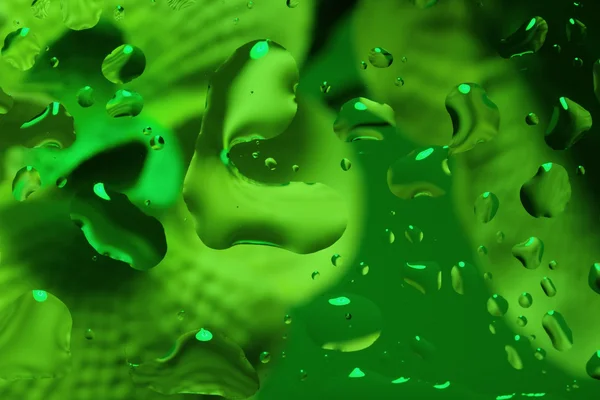 Latar belakang abstrak hijau dengan tetes air — Stok Foto