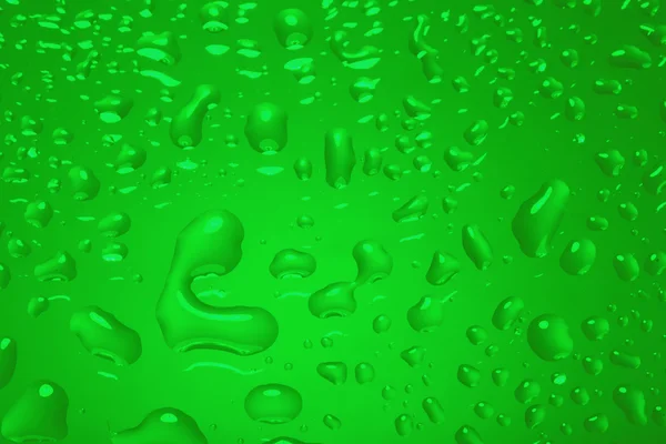 Green abstract background with water drops — Stock Photo, Image