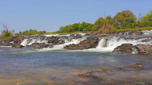 Famous Popa falls in Caprivi, North Namibia — Stock Video