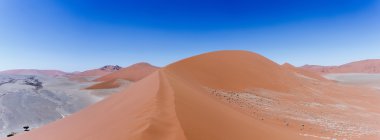 Dune 45 in sossusvlei Namibia, view from the top of a Dune 45 in
