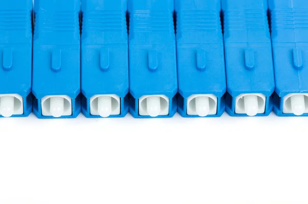 Blue fiber optic SC connector — Stock Photo, Image