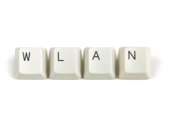 WLAN od rozptýlených klávesy na bílém pozadí — Stock fotografie