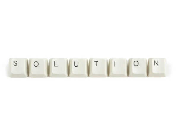 Soluzione da tasti di tastiera sparsi su bianco — Foto Stock