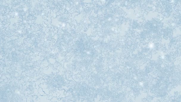 Ice on frozen window texture with snowflakes for background or backdrop — Stock Video