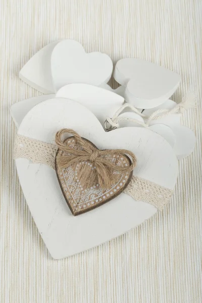Dřevěné srdce Valentýna — Stock fotografie