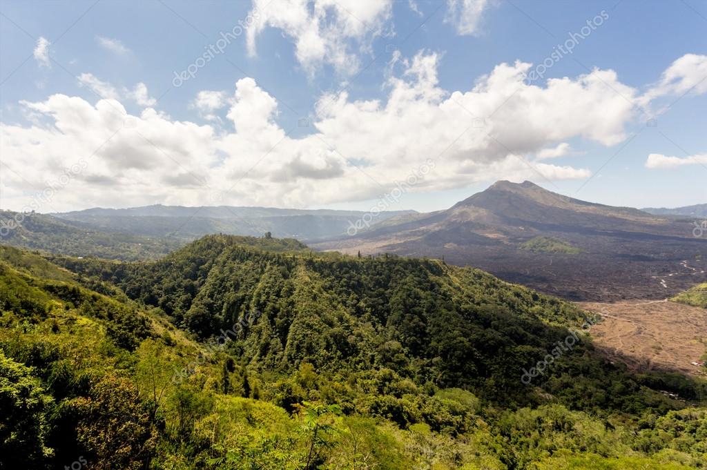 Batur volcano and Agung mountain, Bali