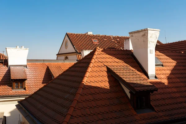 Prága piros tető — Stock Fotó