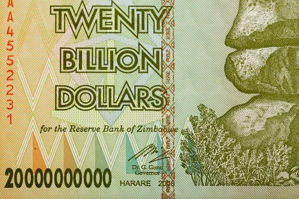 津巴布韦 200 亿的美元钞票 — 图库照片