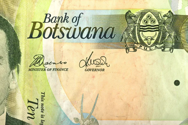 Detail 10 Botswanská Pula bankovek — Stock fotografie