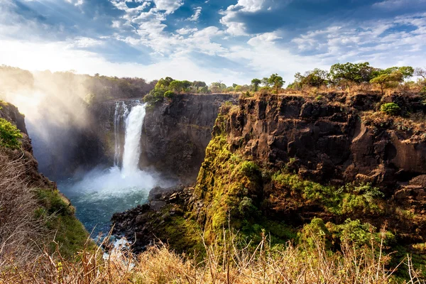 The Victoria falls with dramatic sky — Stock Photo, Image