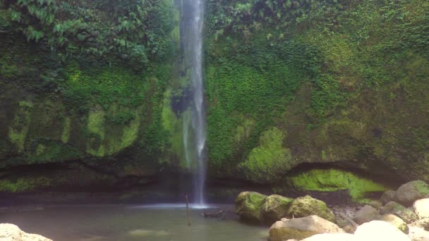 Красивый водопад Томохон Селатан в Сулавесе — стоковое видео
